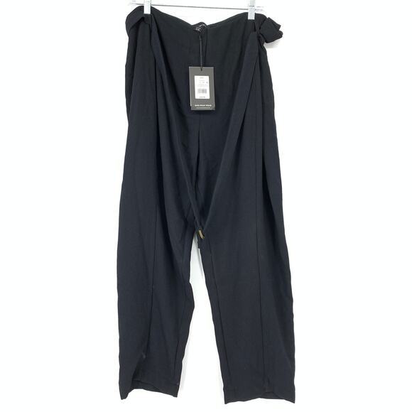 Who What Wear Pants Women's Size 24W High-Rise Ankle Paperbag Waist Black NWT - Picture 1 of 6